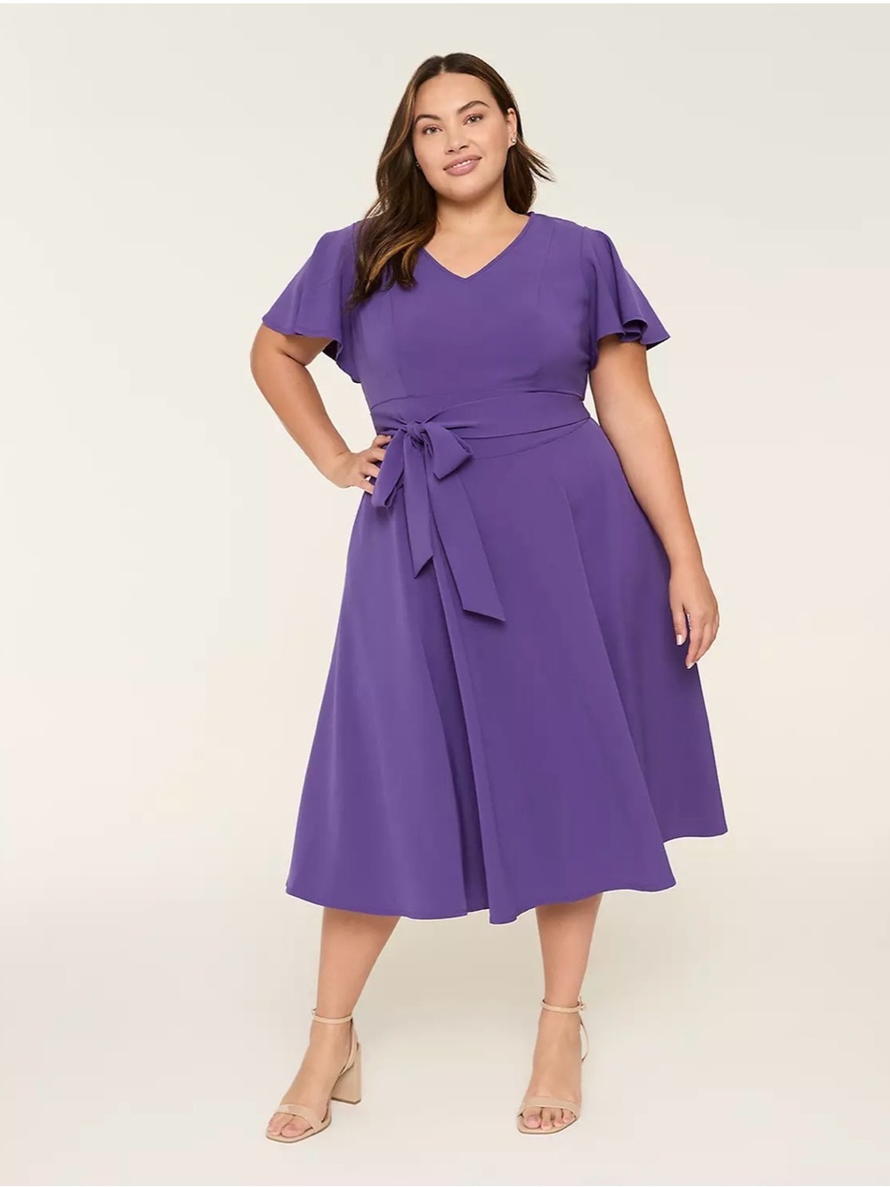 Lane Bryant Lena V-Neck Level-Hem Midi Dress Size 20